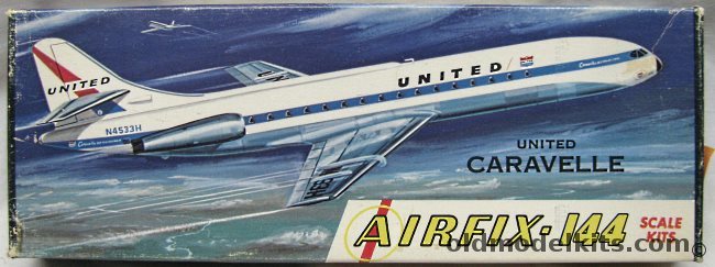 Airfix 1/144 Sud Aviation SE-210 Caravelle United Airlines - Craftmaster Issue, 1-79 plastic model kit